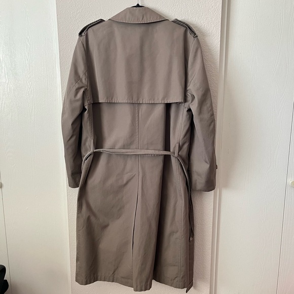 Vintage London Fog Double Breasted Trench Coat Size 36 S Tie Belt Unisex Tan - Picture 9 of 14